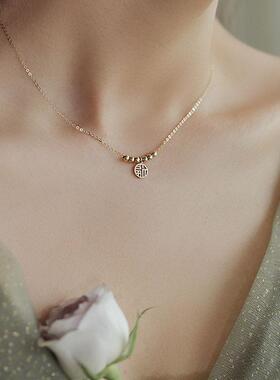 MaisonCleo福字锁骨链小众设计