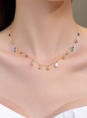 MaisonCleo彩色多巴胺项链女夏2026新款锁骨链小众设计个性