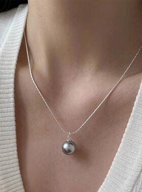 MaisonCleo灰白珍珠锁骨链女