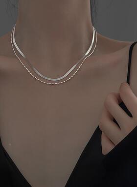 MaisonCleo纯银双层女锁骨链