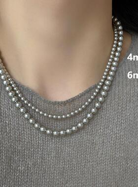 简约耐看百搭正圆珍珠锁骨链