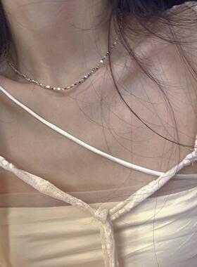 MaisonCleo银色小米珠锁骨链