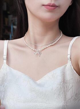 MaisonCleo小米珠蝴蝶结珍珠链