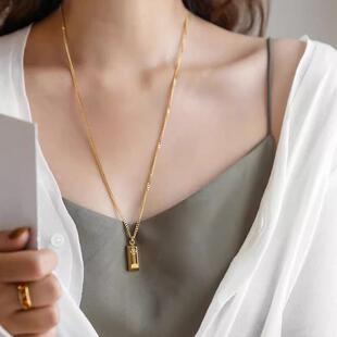 MaisonCleo「英伦气质」 轻奢小众设计暴富小金条金砖长款项链女