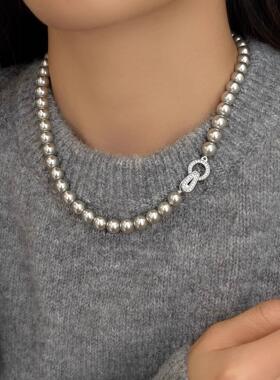 MaisonCleo轻奢珍珠毛衣链新款