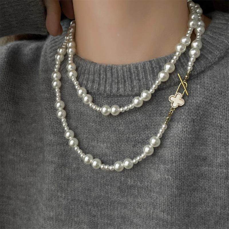 MaisonCleo「设计新款」秋冬高级感珍珠毛衣链女2026新款双层项链