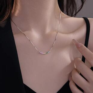 MaisonCleo「璀璨阳光」甜美S925银彩虹爱心项链女个性设计锁骨链