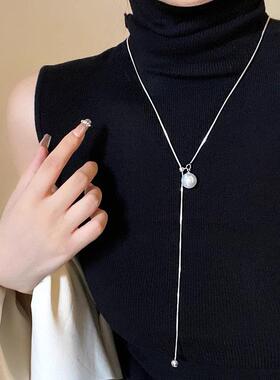 MaisonCleo「魅力点缀」气质珍珠OT扣长款项链简约百搭小众卫衣链