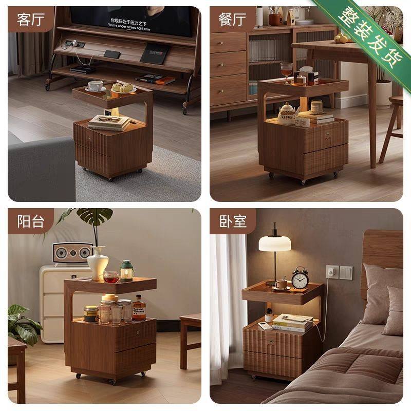 实木床头柜简约现代家用卧室带锁储物柜小型床边置物架简易收纳,住宅家具,移动边几/推车,淘宝优惠券,粉丝福利购,淘宝优惠卷