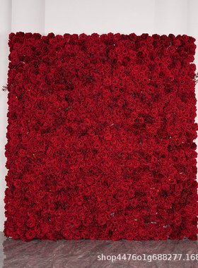 跨境白色5D布底仿真花墙背景墙 外贸户外婚庆婚礼布置装饰背景墙