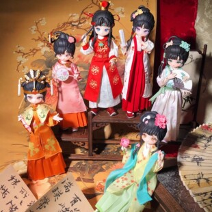 正版87版红楼梦BJD关节可动人偶盲盒换装国朝玩具手办桌面摆件