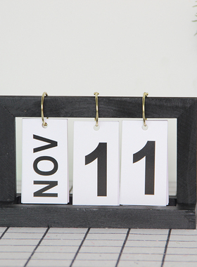 速发简约文艺创意日历摆件设拍可影道具木质台历年历装摄品饰挂