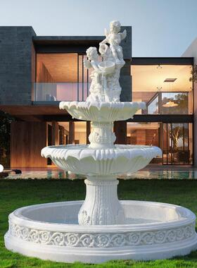 欧式庭院装饰流水喷泉婚庆许愿池别墅客厅阳台鱼池户外园林摆件