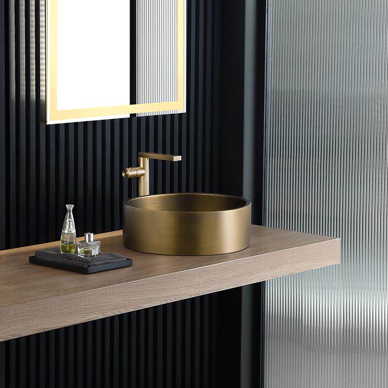 壮钢仿古铜色不锈钢台上中式洗手盆复古新民宿盆酒店洗脸盆单盆