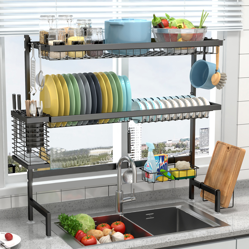 厨房水槽置物架台面多功能碗碟盘收纳架水池上方沥水放碗碟筷韶意