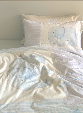 loomiisle小众原创设计星星小象100棉高密全棉四件套