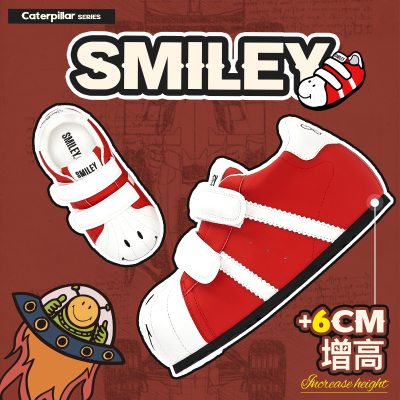SMILEY笑脸贝壳头红厚底大头鞋