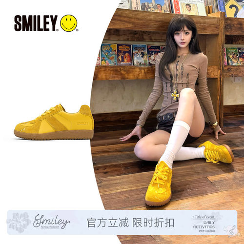 SMILEY笑脸黄色芒果头女德训鞋