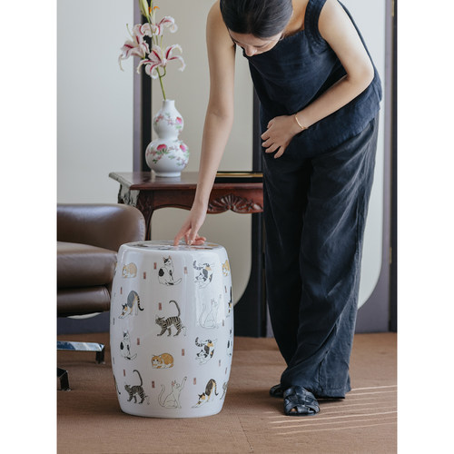 家庭罗曼史猫宅物语陶瓷鼓凳