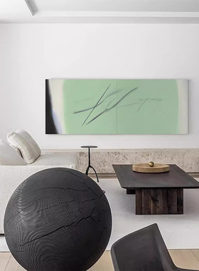 张涉嫌 客厅沙发背景装饰画样板间卧室餐厅走廊过道绿色抽象壁画