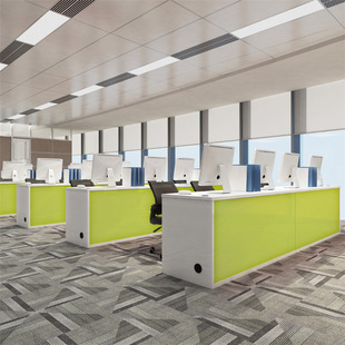 广州房产中介公司3人4人员工电脑办公桌子简约前台现代家具接待台