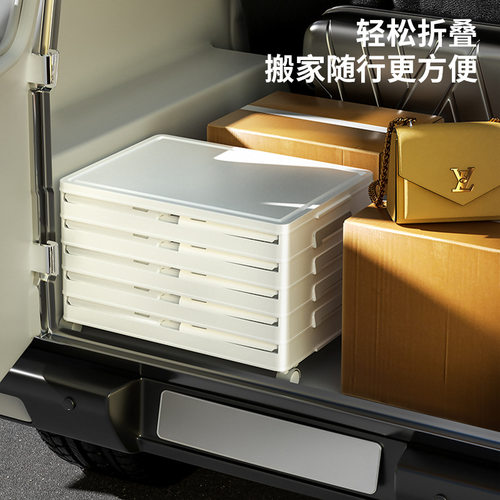 傲剀轻奢鞋盒玄关可堆叠收纳盒透明抽拉式鞋柜客厅移动折叠收纳箱