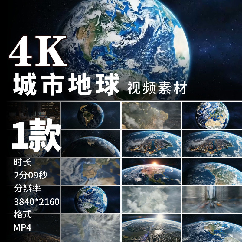 高清城市航拍夜景灯光车流港口集装箱船舶地球缩放俯冲视频素材