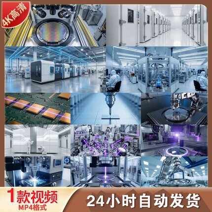高清光刻机芯片制造半导体科技工厂智能制造生产线研发视频素材