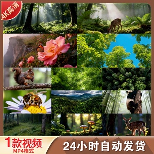 高清绿色生态森林航拍山水风光草原树木植被自然景观原始视频素材