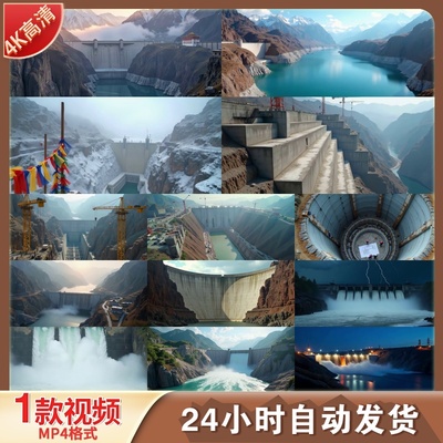 高清高原西藏超级水电站建设雅鲁藏布江大峡谷水力发电视频素材