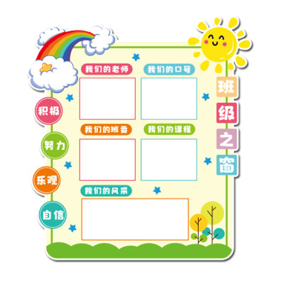 网红班级名片校园文化墙贴立体中小学开学班务栏创意教室门口布置