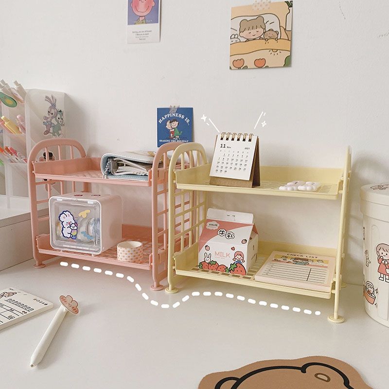 日系桌面双层收纳架多层整理架子