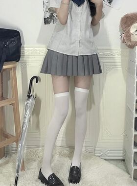 JK白丝面膜质感哑光白色天鹅绒丝袜日系Lolita显瘦打底袜萝莉长袜