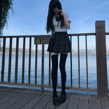 jk白丝袜女薄款黑丝性感过膝袜长筒袜丝袜日系Lolita袜子