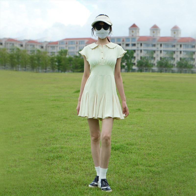 24夏季【会开花的裙子】高尔夫女士装网球荷叶边少女风速干连衣裙