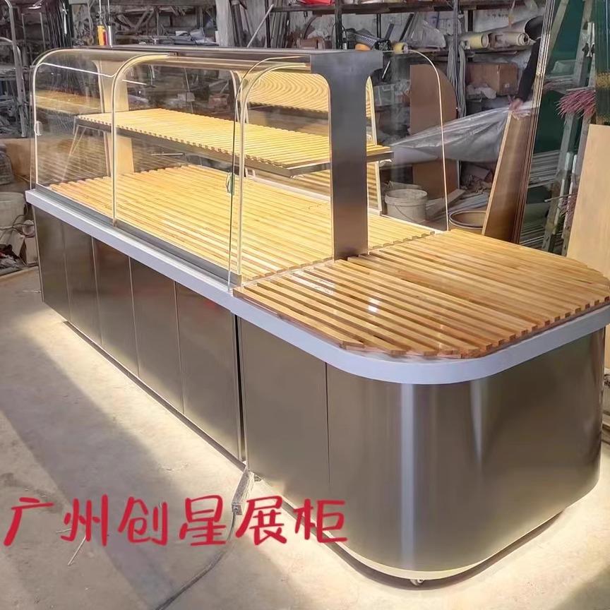 新款不锈钢面包柜面包货架中岛柜边柜超市货架烘焙设备展示柜