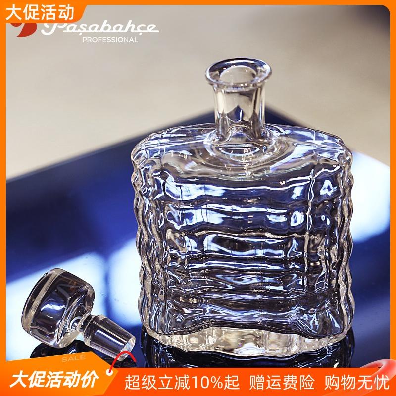 Nude进口水晶玻璃高档带盖醒酒器酒樽瓶波浪威士忌洋酒杯酒壶家用