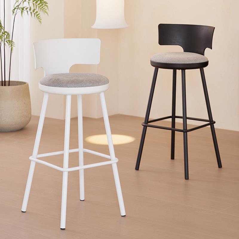 北欧简约高脚凳吧台椅创意网红酒吧椅奶茶店前台椅子餐椅靠背凳子