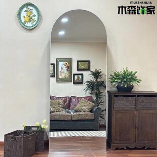 半圆铝合金木森镜子服装店专用全身镜显瘦落地镜家用全身镜