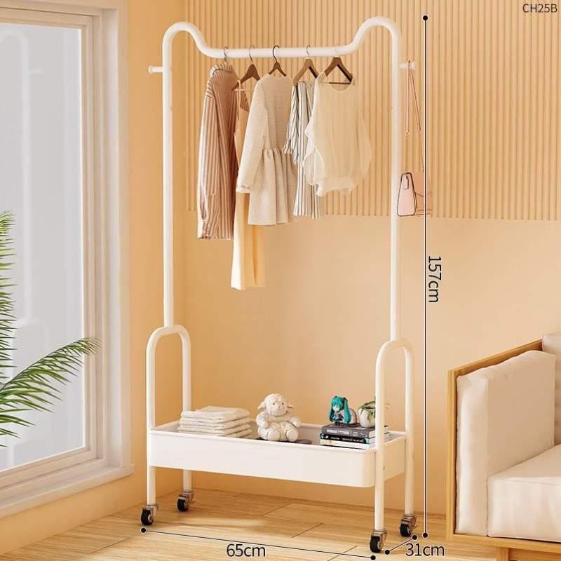 晾衣杆晾衣架家用卧室衣帽架床头宿舍简易挂衣架落地架子晒衣服内