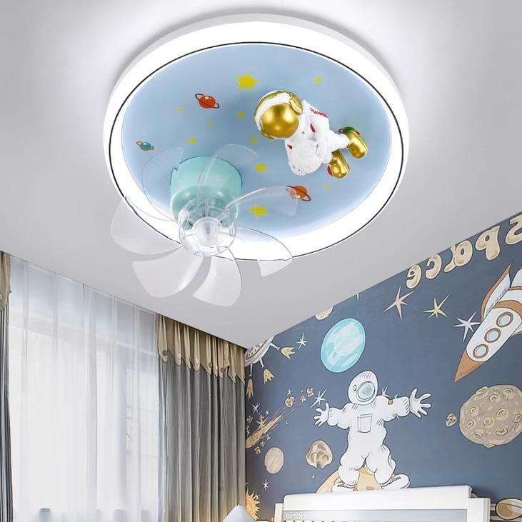 儿童房卧室吊扇灯2025年新款全光谱护眼led男孩女孩家用吸顶灯
