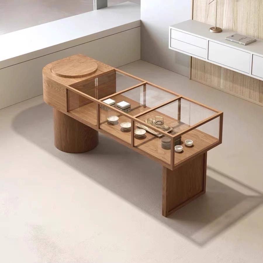 服装店玻璃展示柜中岛台陶瓷珠宝古玩玉器翡翠店陈列货架展示柜台