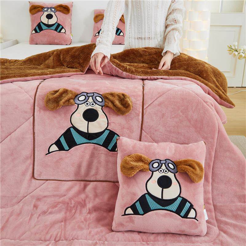 抱枕被子两用加厚保暖折叠汽车载枕头办公室午睡毯空调毯二合一冬