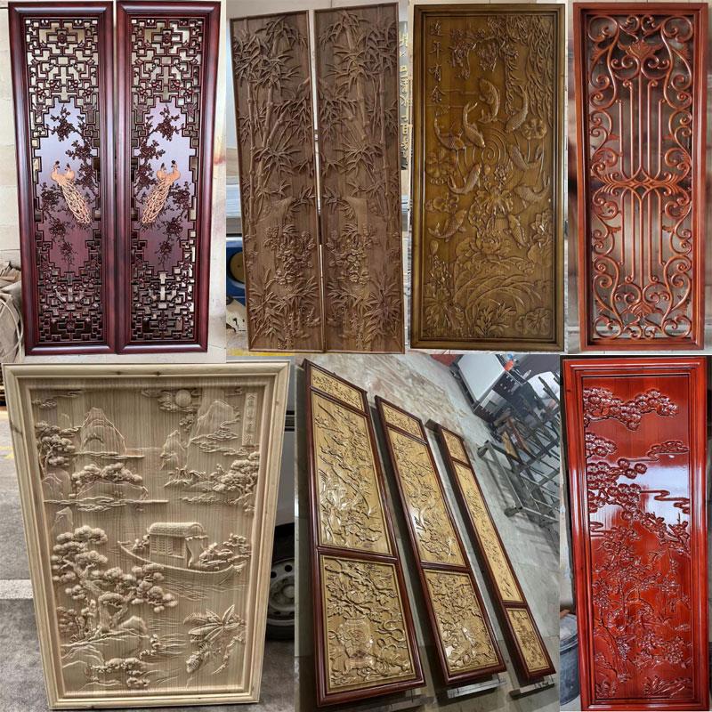 东阳木雕彷古隔断背景玄关屏风浮雕实木雕刻中式花格门窗立体雕花