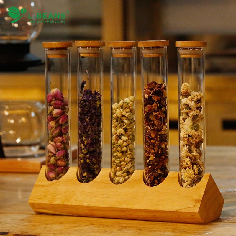 玻璃试管展示架咖啡豆奶茶店茶叶密封罐吧台摆设装饰摆件创意