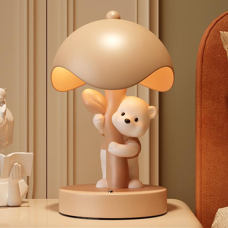 可爱捧花熊床头小夜灯睡眠灯卧室氛围台灯摆件高颜值女生生日礼物
