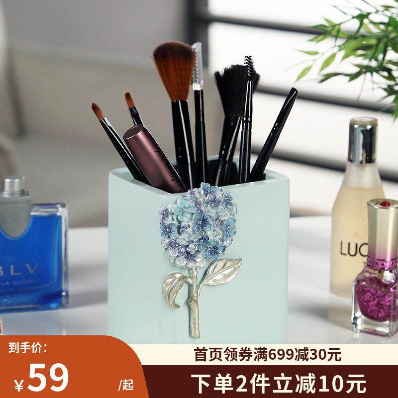 装饰笔筒创意桌面化妆台面化妆刷收纳桶梳子收纳筒眉笔筒高级精致,收纳整理,笔筒,淘宝优惠券,粉丝福利购,淘宝优惠卷