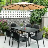 带伞桌椅组合 包邮 户外桌碳钢塑料桌室外椅子露天休闲阳台防水防晒