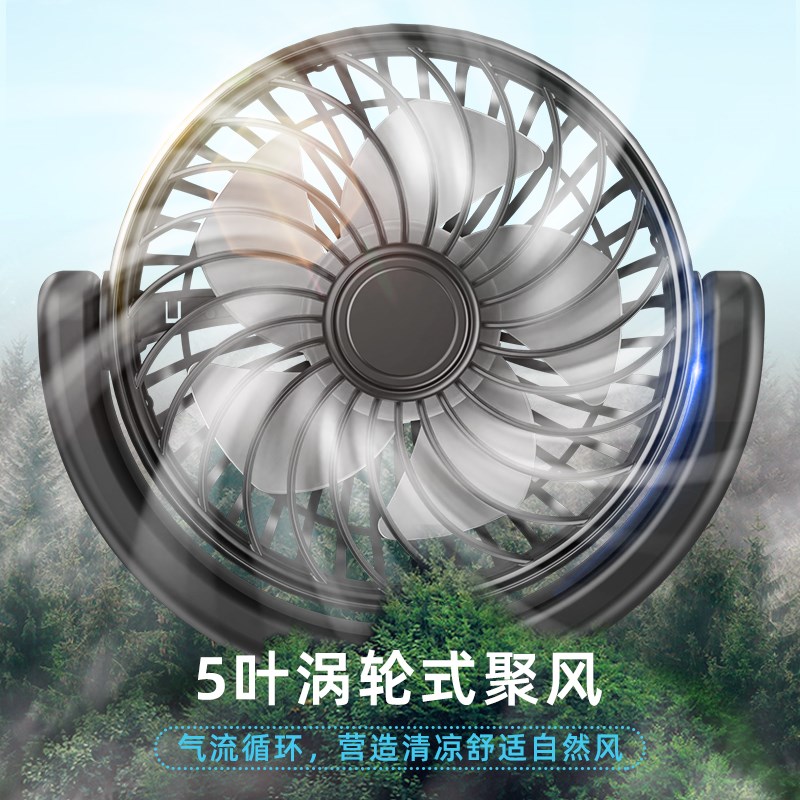 新款车载风扇汽车后排大风力双头风扇usLb强风大货车用小电风扇