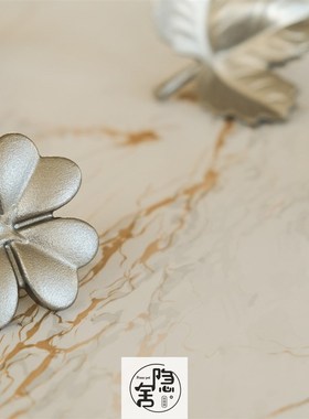 法国staubi铸铁珐琅锅通用银白锅钮动物锅顶花朵锅提手锅把手欧式